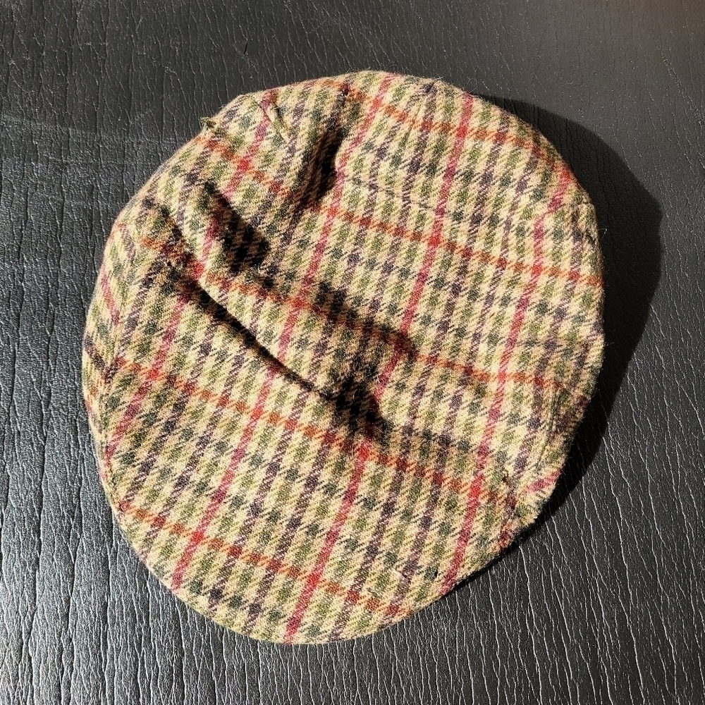 Christy's London Vintage Haymarket %100 lambswool newsboy cap England plaid - Picture 1 of 7